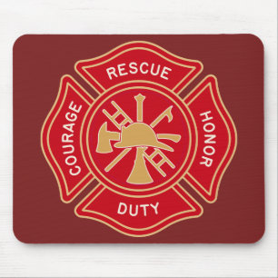 Brandweer Maltese Kruis Embleem Muismat