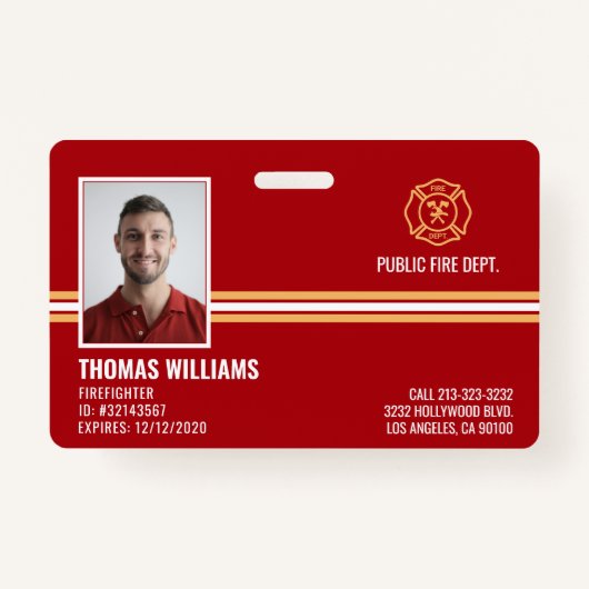 Brandweer personeel ID Badge (Voorkant)