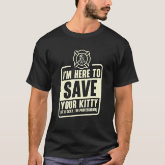Brandweer Professioneel Redding Kat Brandweerman V T-shirt