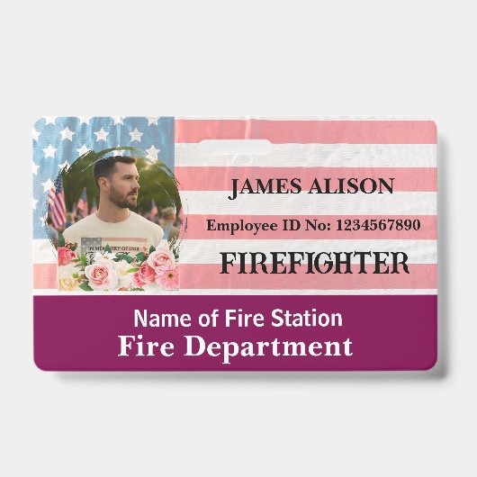 Brandweer Qr Code   Pasfoto Naam ID Kaart  Badge (Voorzijde)