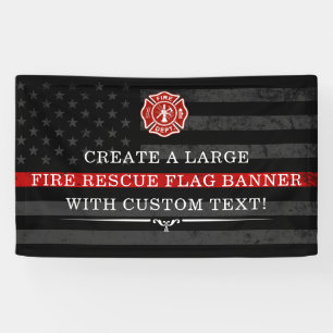 Brandweer Reddings Thema Amerikaanse Vlag Donkere  Spandoek