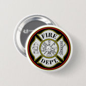 Brandweer Ronde Badge Button 5,7 Cm (Voorkant /achterkant)