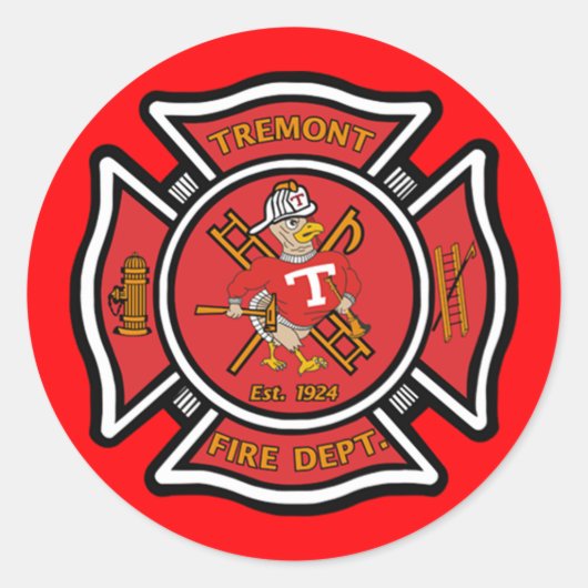 Brandweer Tremont Ronde Sticker (Voorkant)