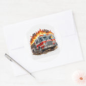 Brandweer Vuurweerwagen Reddingsheld Klassieke Sti Ronde Sticker (Envelop)