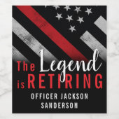 Brandweeraardoplossing Thin Red Line Flag Fireman Wijn Etiket (Enkel label)