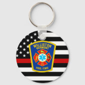 Brandweerafdeling Aangepaste Logo brandweerdienst Sleutelhanger (Voorkant)