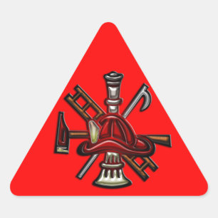 Brandweerafdeling Brandweer en Redding Embleem Driehoek Sticker