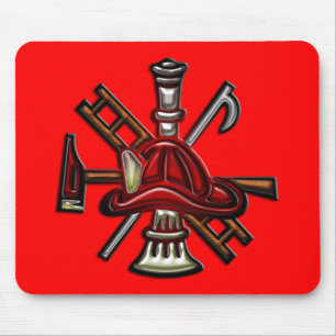 Brandweerafdeling Brandweer en Redding Embleem Muismat