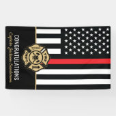 Brandweerafdeling Pensionering brandweerman Spandoek (Horizontaal)