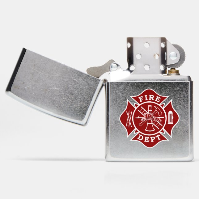 Brandweerapparaat Zippo Chrome Lighter (Geopend)