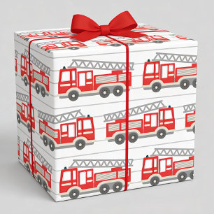 Brandweerauto brandweerman cadeaupapier