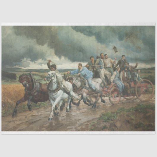  brandweerauto (door Eugène Burnand) Tissuepapier (Voorkant)