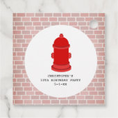 Brandweerauto Hydrant Verjaardag dank u Bedankjes Labels (Achterkant)