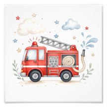 Brandweerauto kinderkamer decor