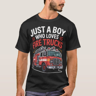 Brandweerauto Liefhebber Gewoon Een Jongen Die Van T-shirt