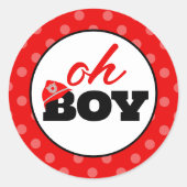 Brandweerauto Oh Jongen Baby Shower Feest Stickers (Voorkant)