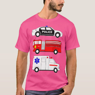 brandweerauto van politie eerste reactiveringstake t-shirt