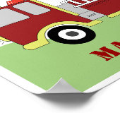 Brandweerauto vuurwerktuig Aangepaste Art Print (Hoek)