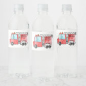 Brandweerauto waterfles label waterfles etiket (Flessen)