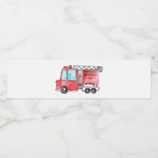 Brandweerauto waterfles label waterfles etiket (Enkel label)