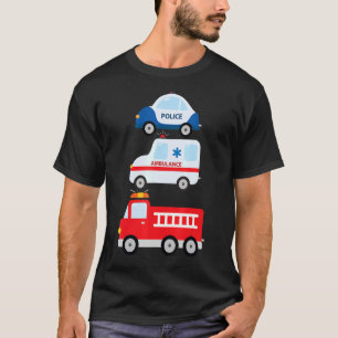 Brandweerauto's van de politie t-shirt