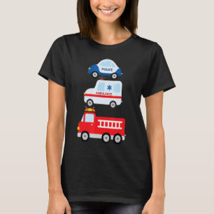Brandweerauto's van de politie t-shirt