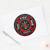 Brandweerbadge Ronde Sticker (Envelop)