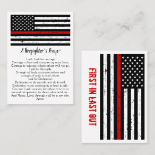 Brandweerbakkersbulk Thin Red Line Fireman Visitekaartje