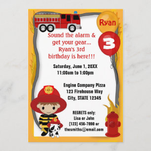 Brandweerbrandweerman Dalmatian Birthday FF01A Kaart