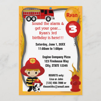 Brandweerbrandweerman Dalmatian Birthday FF01D Kaart