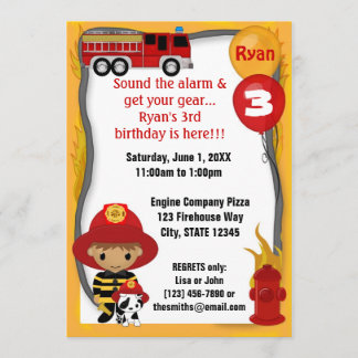 Brandweerbrandweerman Dalmatian Birthday FF02A Kaart