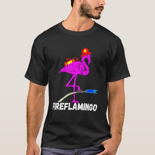 Brandweerbrigade Flamingo Fireman Exotic Bird T-shirt (Voorkant)