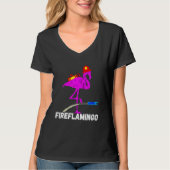 Brandweerbrigade Flamingo Fireman Exotic Bird T-shirt (Voorkant)