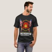 Brandweerbroederschap Amerikaanse vlag Vlaggenredd T-shirt (Voorkant volledig)