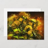 Brandweerders Briefkaart (Voorkant / Achterkant)