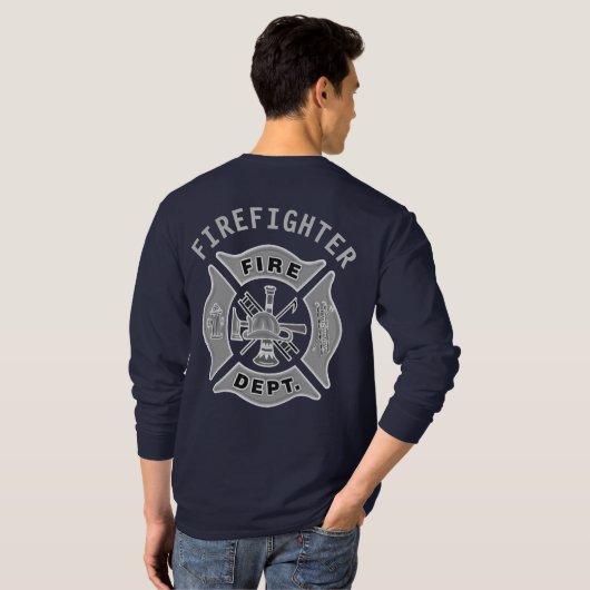 Brandweerdienst Badge Fireman Custom T-shirt (Achterkant volledig)