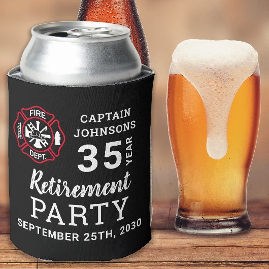 Brandweerdienst Pensionering Maltese kruis geperso Blikjeskoeler