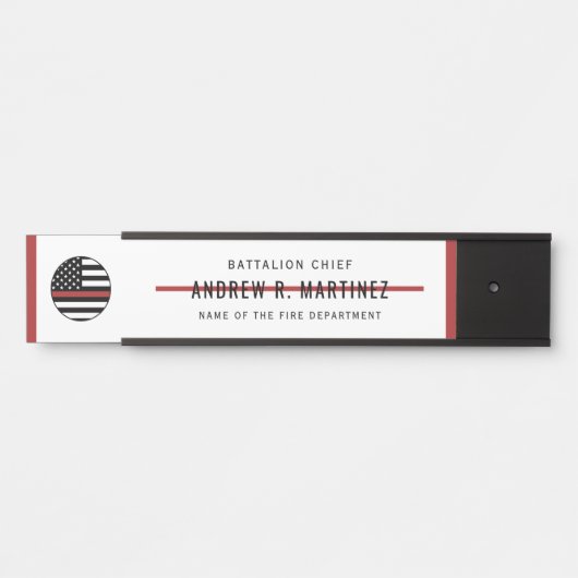 Brandweerdienst Thin Red Line Fire Rescue Deurbordje (Voorkant)