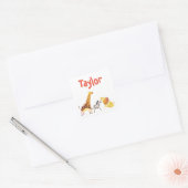 Brandweerdieren Vierkante Sticker (Envelop)