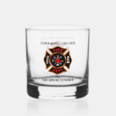 Brandweerembleem Naam en Afdeling Whisky Glas (Achterkant)