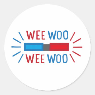 Brandweerengine voor politieauto's ronde sticker