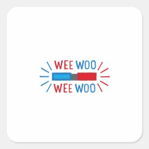 Brandweerengine voor politieauto's vierkante sticker