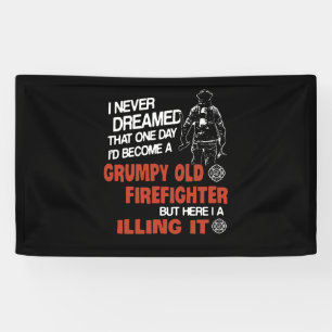 Brandweergeschenk Knorrige oude brandweerman Spandoek