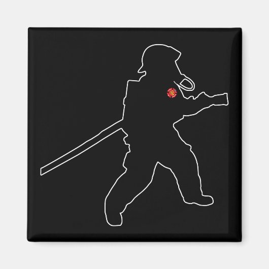 Brandweerhelden Fire Rescue Silhouet Magneet (Voorkant)