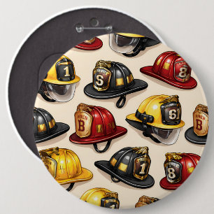 Brandweerhelm patroon brandweerkazerne afdeling ronde button 6,0 cm