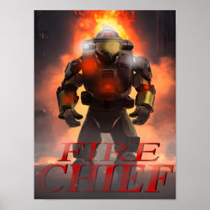 Brandweerhoofd voorzijde Poster 12X16 (Matte)