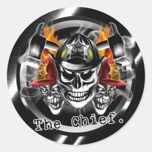 Brandweerhuiden: De chef. Ronde Sticker