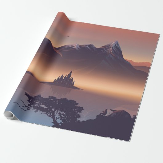 Brandweerkamp bij het meer cadeaupapier (Uitgerold)