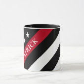 Brandweerkap Thin Red Line Flag Monogram Naam Mok (Midden)