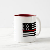 Brandweerkap Thin Red Line Two Tone Coffee Mok (Voorkant rechts)